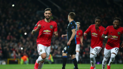 Manchester United 5-0 Club Brugge (6-1 agg): Fernandes and Ighalo inspire against 10 men