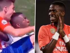 Real Madrid wonderkid Vinicius Junior appears to be bitten on the head during heated 