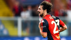 Genoa striker Destro scores wonder goal - while bizarrely carrying a bottle of water