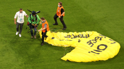 Parachuting protestor nearly crashes into fans ahead of France v Germany match at Euro 2020