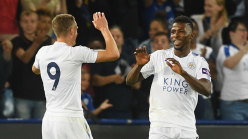 Iheanacho congratulates Leicester City teammate Vardy on Premier League century